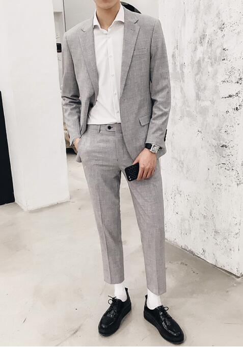 春夏季韩版修身西服套装