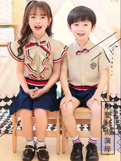 幼儿园园服夏装英伦风小学生校服夏季短袖套装纯棉毕业服儿童班服