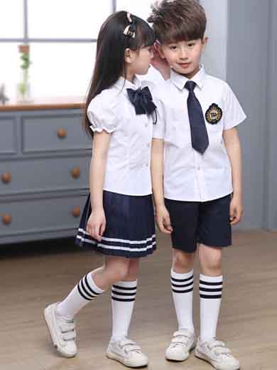 校服短袖套装中小学生演出服男女毕业班服衬衫英伦幼儿园园服夏装